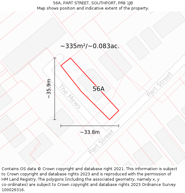 56A, PART STREET, SOUTHPORT, PR8 1JB: Plot and title map