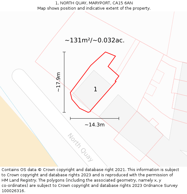 1, NORTH QUAY, MARYPORT, CA15 6AN: Plot and title map