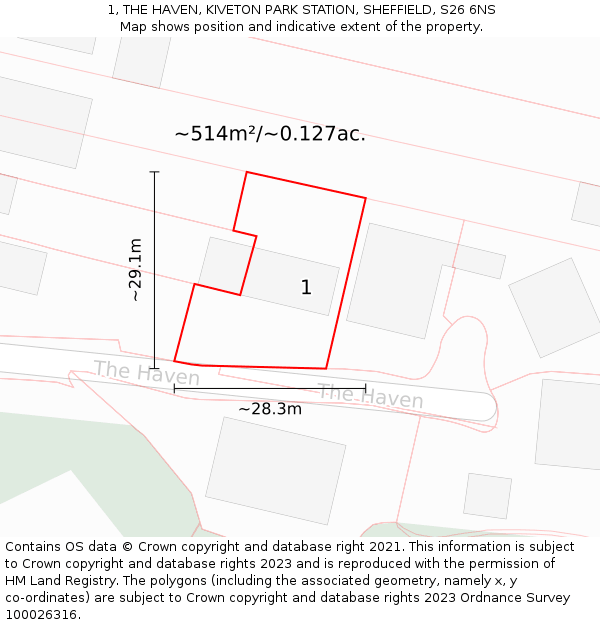 1, THE HAVEN, KIVETON PARK STATION, SHEFFIELD, S26 6NS: Plot and title map