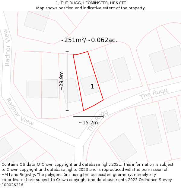 1, THE RUGG, LEOMINSTER, HR6 8TE: Plot and title map