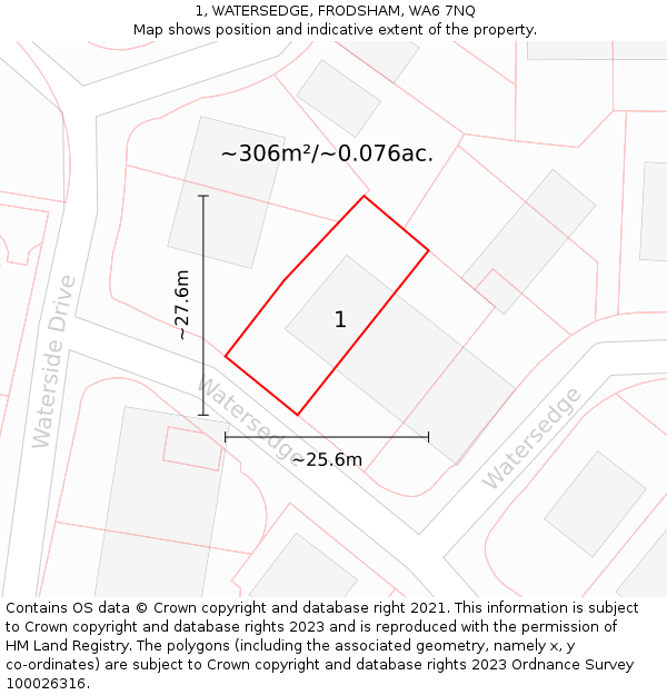 1, WATERSEDGE, FRODSHAM, WA6 7NQ: Plot and title map