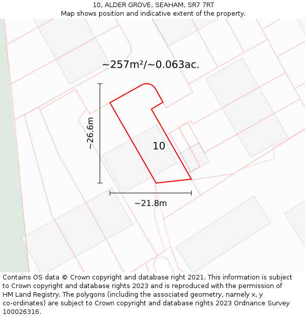 10, ALDER GROVE, SEAHAM, SR7 7RT: Plot and title map