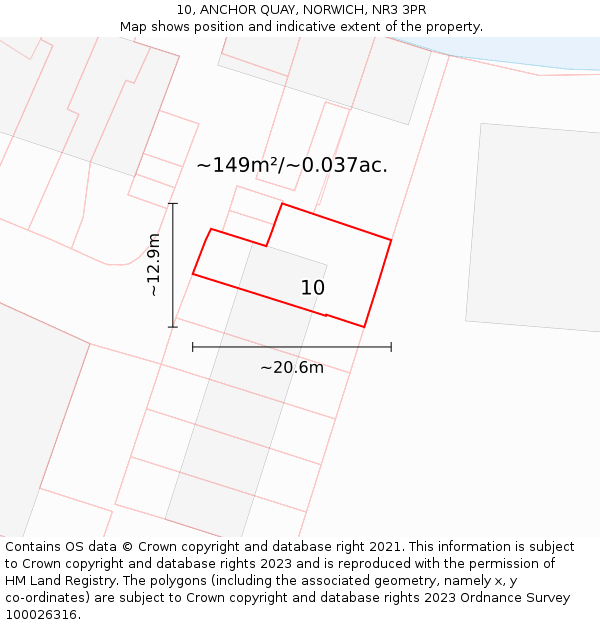 10, ANCHOR QUAY, NORWICH, NR3 3PR: Plot and title map