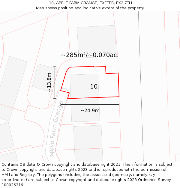 10, APPLE FARM GRANGE, EXETER, EX2 7TH: Plot and title map