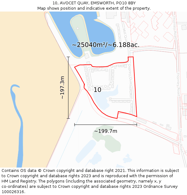 10, AVOCET QUAY, EMSWORTH, PO10 8BY: Plot and title map
