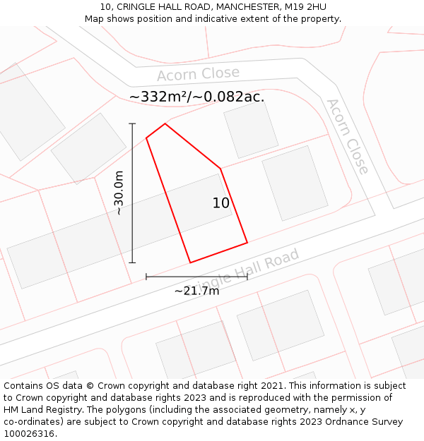 10, CRINGLE HALL ROAD, MANCHESTER, M19 2HU: Plot and title map