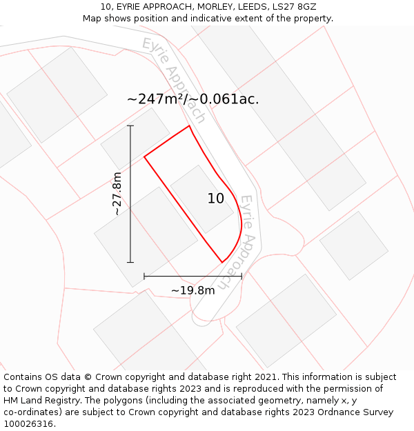 10, EYRIE APPROACH, MORLEY, LEEDS, LS27 8GZ: Plot and title map