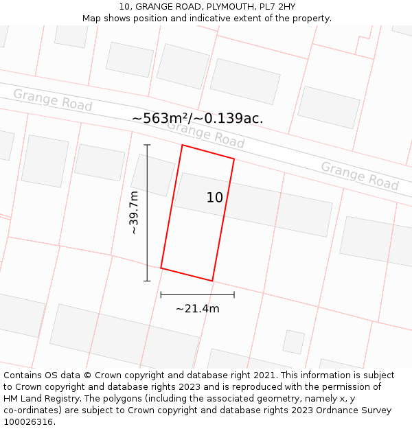 10, GRANGE ROAD, PLYMOUTH, PL7 2HY: Plot and title map