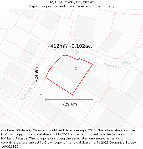 10, HENLEY WAY, ELY, CB7 4YJ: Plot and title map