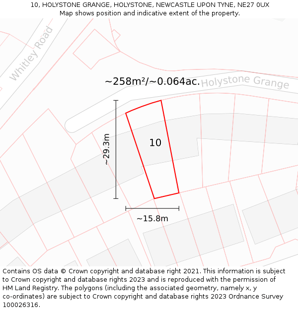 10, HOLYSTONE GRANGE, HOLYSTONE, NEWCASTLE UPON TYNE, NE27 0UX: Plot and title map