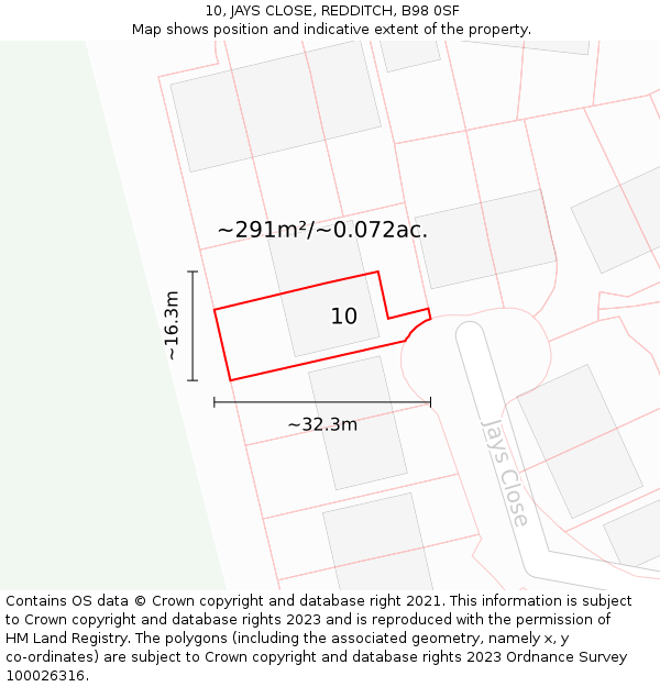 10, JAYS CLOSE, REDDITCH, B98 0SF: Plot and title map