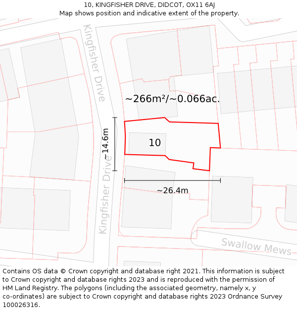 10, KINGFISHER DRIVE, DIDCOT, OX11 6AJ: Plot and title map