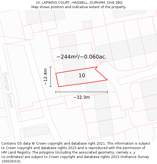 10, LAPWING COURT, HASWELL, DURHAM, DH6 2BQ: Plot and title map