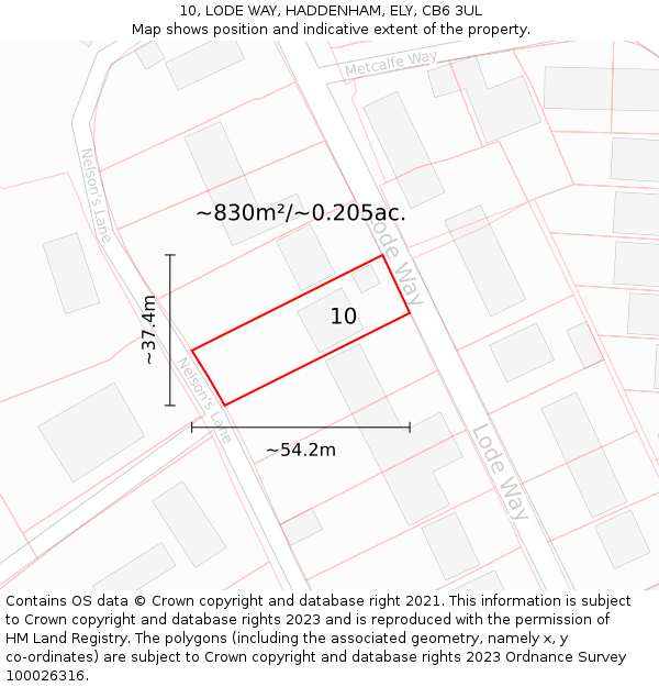 10, LODE WAY, HADDENHAM, ELY, CB6 3UL: Plot and title map