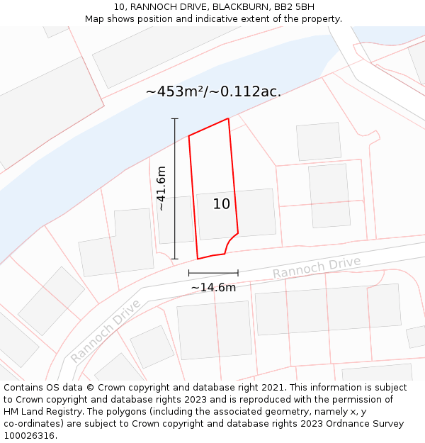 10, RANNOCH DRIVE, BLACKBURN, BB2 5BH: Plot and title map