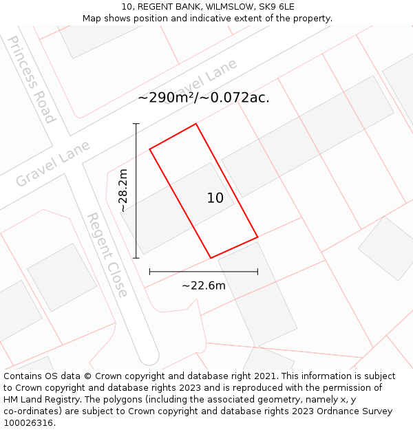 10, REGENT BANK, WILMSLOW, SK9 6LE: Plot and title map