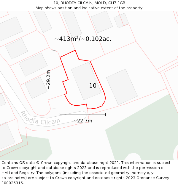 10, RHODFA CILCAIN, MOLD, CH7 1GR: Plot and title map