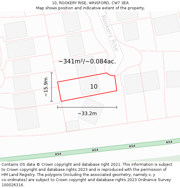 10, ROOKERY RISE, WINSFORD, CW7 3EA: Plot and title map