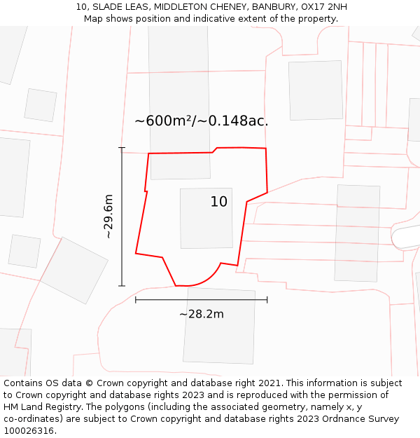 10, SLADE LEAS, MIDDLETON CHENEY, BANBURY, OX17 2NH: Plot and title map