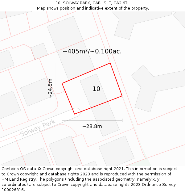 10, SOLWAY PARK, CARLISLE, CA2 6TH: Plot and title map