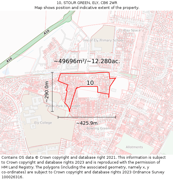 10, STOUR GREEN, ELY, CB6 2WR: Plot and title map