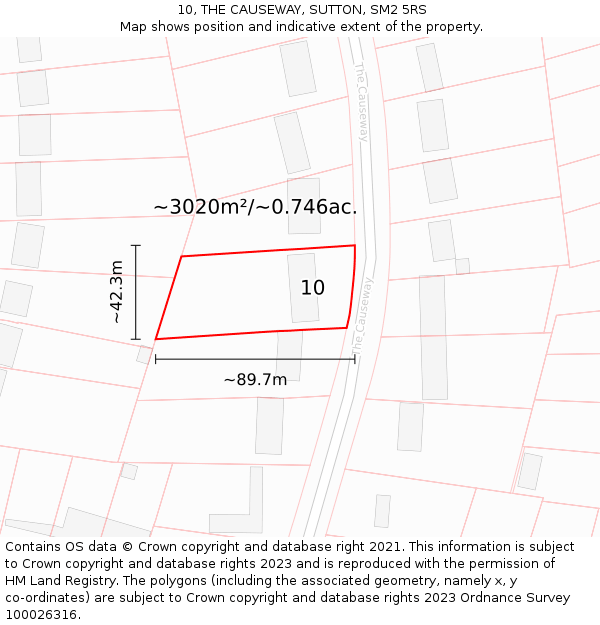 10, THE CAUSEWAY, SUTTON, SM2 5RS: Plot and title map