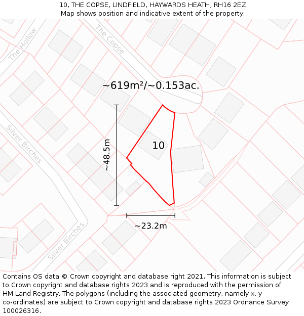 10, THE COPSE, LINDFIELD, HAYWARDS HEATH, RH16 2EZ: Plot and title map