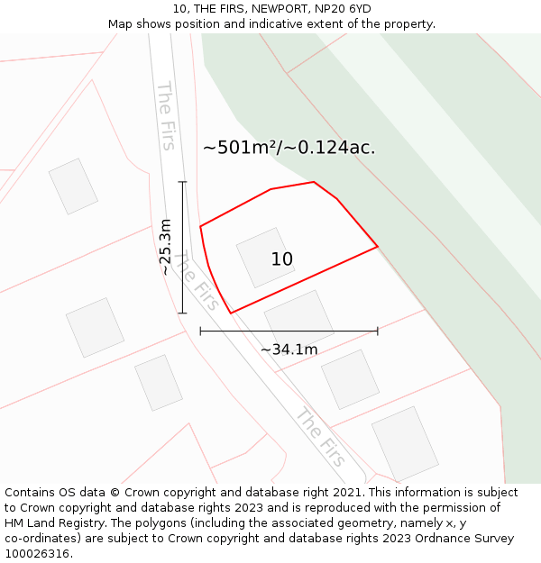 10, THE FIRS, NEWPORT, NP20 6YD: Plot and title map