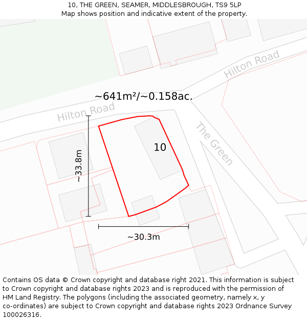 10, THE GREEN, SEAMER, MIDDLESBROUGH, TS9 5LP: Plot and title map