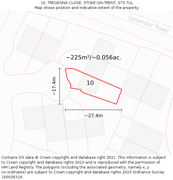 10, TREGENNA CLOSE, STOKE-ON-TRENT, ST3 7UL: Plot and title map