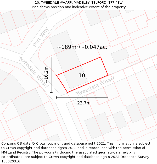 10, TWEEDALE WHARF, MADELEY, TELFORD, TF7 4EW: Plot and title map