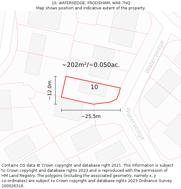 10, WATERSEDGE, FRODSHAM, WA6 7NQ: Plot and title map