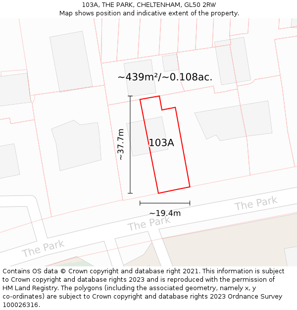 103A, THE PARK, CHELTENHAM, GL50 2RW: Plot and title map