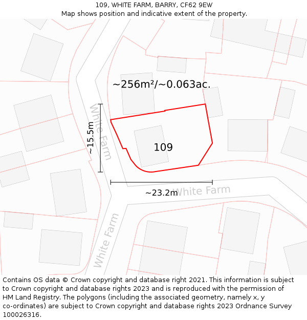 109, WHITE FARM, BARRY, CF62 9EW: Plot and title map