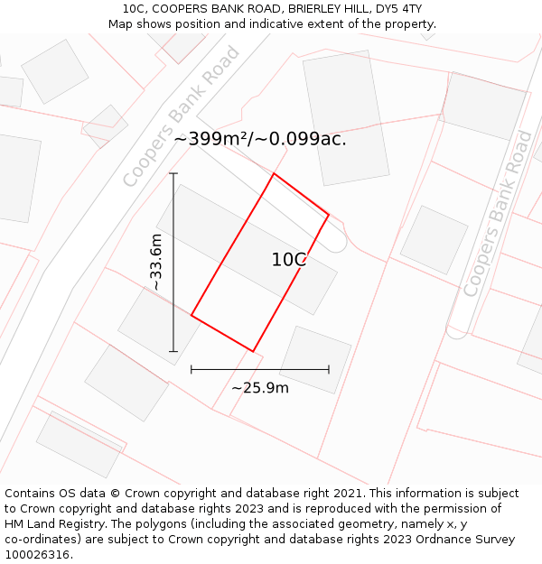 10C, COOPERS BANK ROAD, BRIERLEY HILL, DY5 4TY: Plot and title map