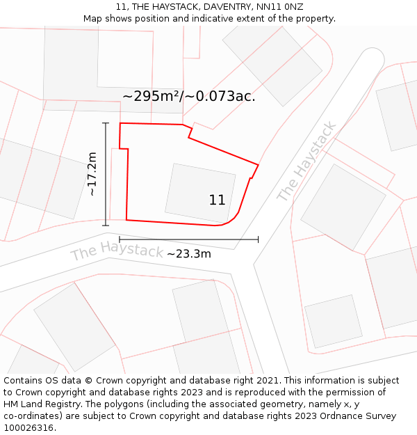 11, THE HAYSTACK, DAVENTRY, NN11 0NZ: Plot and title map