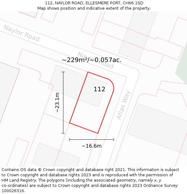 112, NAYLOR ROAD, ELLESMERE PORT, CH66 1SD: Plot and title map