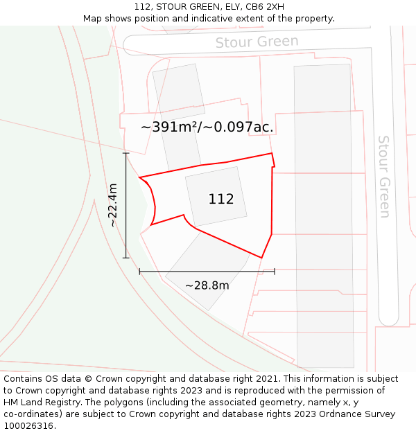 112, STOUR GREEN, ELY, CB6 2XH: Plot and title map