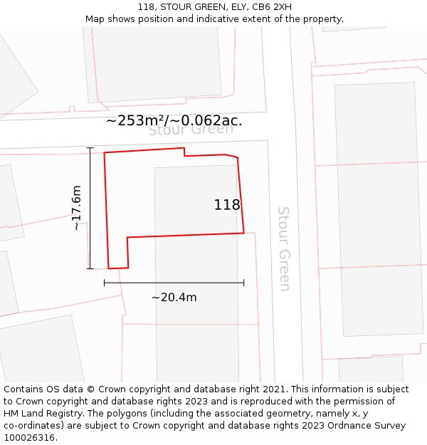 118, STOUR GREEN, ELY, CB6 2XH: Plot and title map