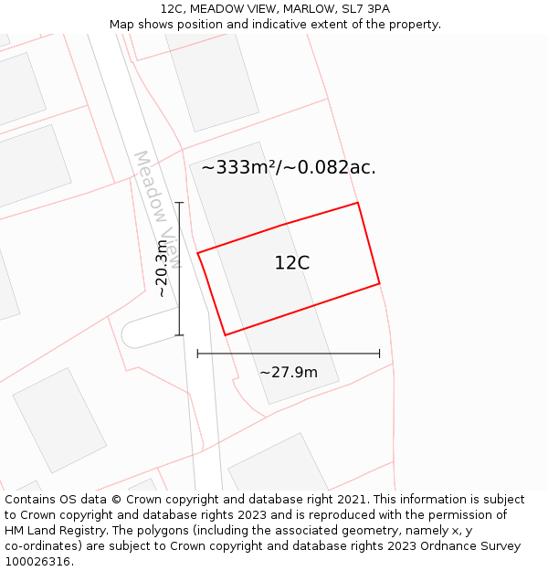 12C, MEADOW VIEW, MARLOW, SL7 3PA: Plot and title map