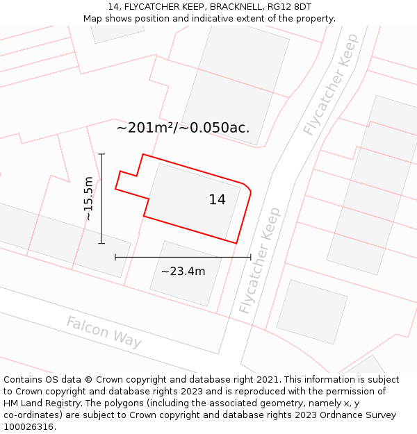 14, FLYCATCHER KEEP, BRACKNELL, RG12 8DT: Plot and title map