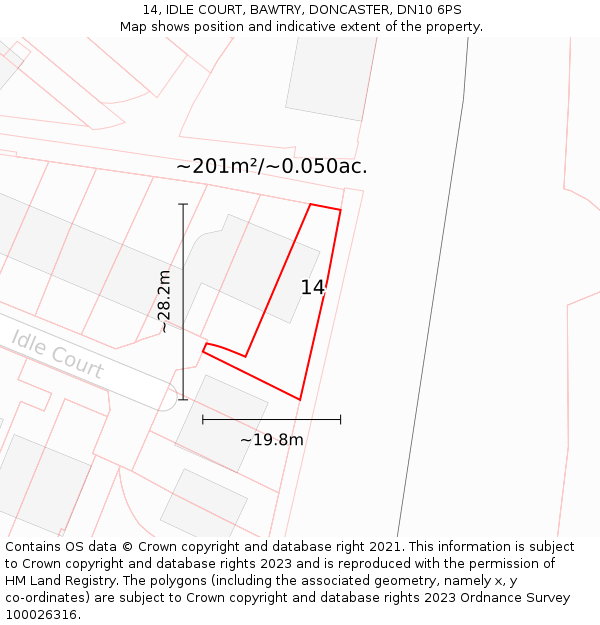 14, IDLE COURT, BAWTRY, DONCASTER, DN10 6PS: Plot and title map