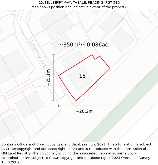 15, MULBERRY WAY, THEALE, READING, RG7 5EQ: Plot and title map