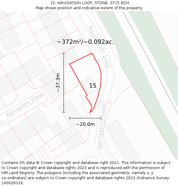 15, NAVIGATION LOOP, STONE, ST15 8ZH: Plot and title map