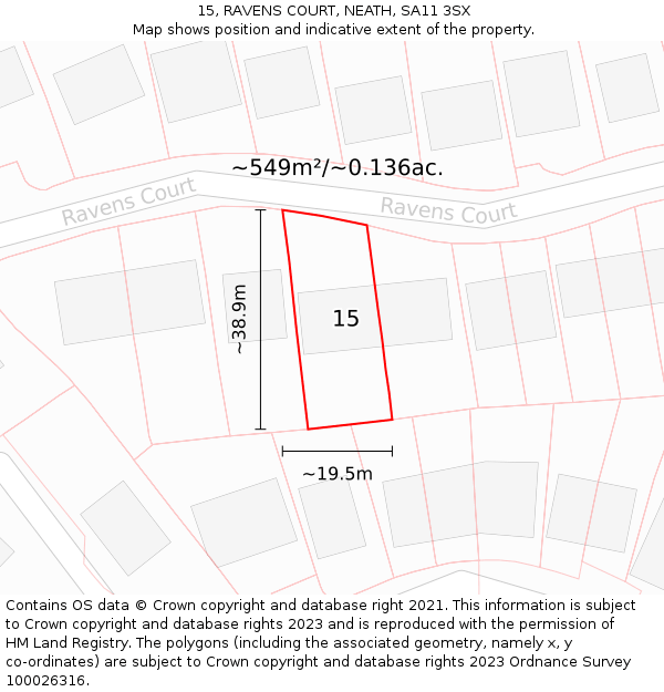 15, RAVENS COURT, NEATH, SA11 3SX: Plot and title map