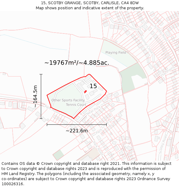 15, SCOTBY GRANGE, SCOTBY, CARLISLE, CA4 8DW: Plot and title map