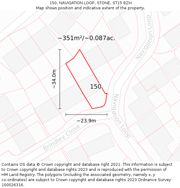 150, NAVIGATION LOOP, STONE, ST15 8ZH: Plot and title map