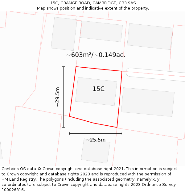 15C, GRANGE ROAD, CAMBRIDGE, CB3 9AS: Plot and title map