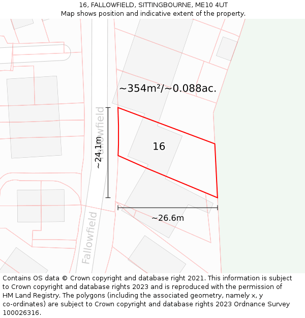 16, FALLOWFIELD, SITTINGBOURNE, ME10 4UT: Plot and title map