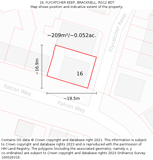 16, FLYCATCHER KEEP, BRACKNELL, RG12 8DT: Plot and title map